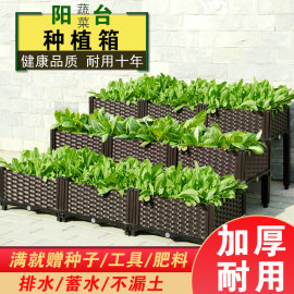 阳台蔬菜种植箱种菜箱神器特大家庭用楼顶加厚大号塑料花盆槽