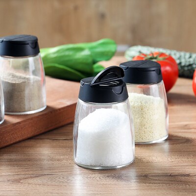 4 glass seasoning container set seasoning box salt container