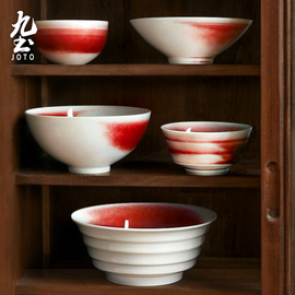 九土日式手工复古陶瓷米饭碗圆碗面碗大汤碗加厚创意餐具家用食器