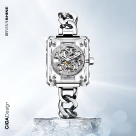CIGA design玺佳R系列Shine冰美人全透明宝石感机械表水晶女手表