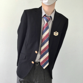 放学后的制服馆樱矢高校dk西服，日制校供感男生学院风黑西装外套