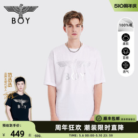 时间尺轮boylondon秋季男女同款，短袖烫银烫钻朋克t恤n01016