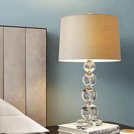 美式台灯客厅轻奢现代简约个性时尚创意，北欧调光水晶圆球卧室床灯
