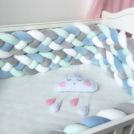 麻花辫床婴儿软包粗毛线，宝宝防撞围挡抱枕，塞缝婴儿床儿童围栏拼接