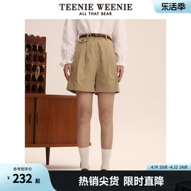 teenieweenie小熊夏季休闲裤短裤，西装裤子宽松a字，裤子卡其色时尚