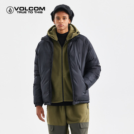 volcom钻石户外品牌休闲立领，棉服2024冬季短款保暖外套男露营