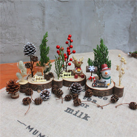 美物 ins桌面圣诞小摆件灯森系羊毛毡麋鹿创意圣诞礼物网红店装饰