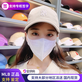 韩国mlb棒球帽2021小标la帽子软顶洋基队，男女夏ny鸭舌帽