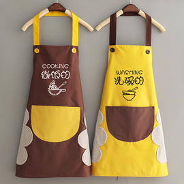 厨房围裙女夏季防水防油家用围腰可爱罩衣工作服定制logo印字