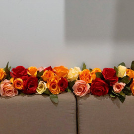 仿真花藤结婚床头花，假花玫瑰藤条婚礼，装饰花空调管道遮挡塑料藤蔓