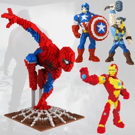 兼容乐高漫威蜘蛛侠微型钻石，小颗粒积木拼装立体玩具成人儿童礼物