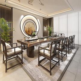 新中式功夫实木茶几茶桌组合不规则自然边客厅会客茶室办公室茶台