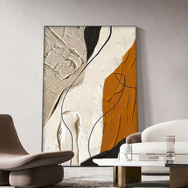 抽象客厅装饰画高级感沙发，背景墙挂画肌理画现代轻奢玄关艺术壁画