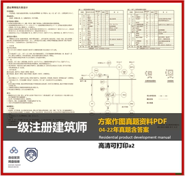 大设计方案作图高清PDF 历年真题 更新至03年至23年 一级注册建筑