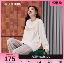 skechers斯凯奇春夏女男情侣，同款针织圆领，套头卫衣百搭舒适长袖