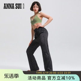 ANNA SUI安娜苏蝴蝶印花休闲宽松九分阔腿裤女