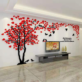 大树水晶亚克力立体墙贴温馨客厅，沙发背景墙卧室，创意家居饰品