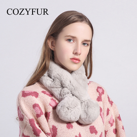 cozyfur獭兔毛围巾女冬季韩版百搭皮草毛绒，围脖毛毛领(毛，毛领)子真毛纯色(毛纯色)