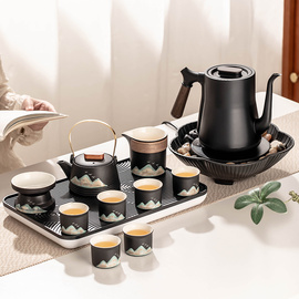 2024煮茶烧水壶保温全套，功夫茶具套装带茶盘家用电陶炉煮茶器