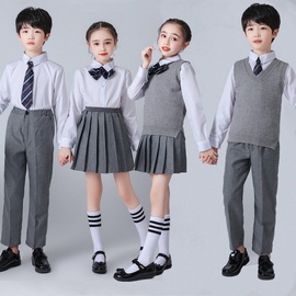 幼儿园园服英伦学院风校服初中生小学生大合唱演出服朗诵服装套装