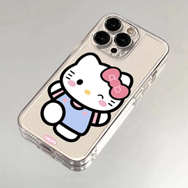 日韩卡通HelloKitty猫适用苹果13手机壳iPhone15ProMax14Pro女款14创意11硅胶15软15Pro个性12全包防摔套