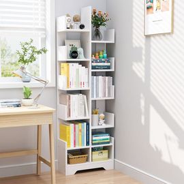 简易书架落地置物架多层儿童小书，柜子储物一体，靠墙收纳架客厅家用