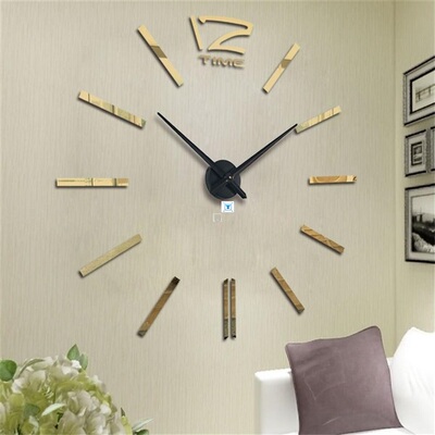 Modern Design Mini DIY Large Wall-Clock Sticker Mute Digital