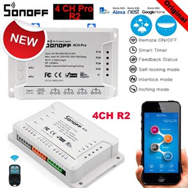 Sonoff 4CH Pro R2 Smart Wifi Light Switch 4 Gang 3 Working