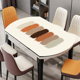 椭圆形餐桌布防水防油免洗皮革桌垫可折叠伸缩圆桌桌布简约现代