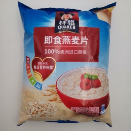 桂格即食燕麦片1478g袋无添加蔗糖，经典原味即冲醇纯麦片粗粮谷物