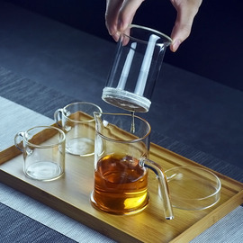 功夫茶具套装单壶红茶泡茶器，家用小号茶水，分离办公室透明简约冲茶