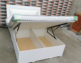 环保型免漆板式储物床高箱床箱式床1.5米床带气压升降床板双