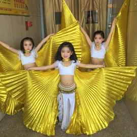 儿童肚皮舞金色翅膀创意，舞蹈服表演出年会道具东方舞开幕式入场
