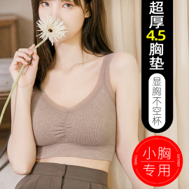 美背内衣女小胸聚拢收副乳防下垂无钢圈无痕运动少女秋冬加厚文胸