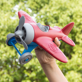 美国greentoys儿童飞机，玩具直升机宝宝卡通，红色结实耐摔塑料2岁6