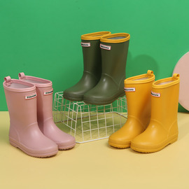 日本儿童雨鞋防滑男童雨靴，小孩冬季棉套，保暖水鞋中筒女童胶鞋