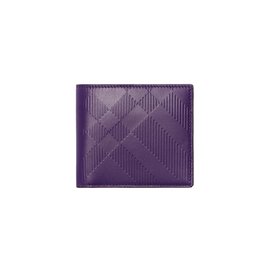 Burberry/博柏利 23 男士深紫色小牛皮压纹格纹钱包