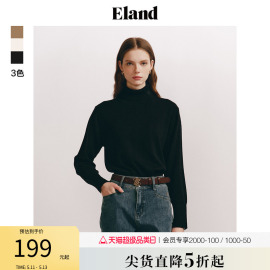 eland衣恋紧身毛衣女(毛衣女，)经典款美拉德翻领打底衫上衣春秋