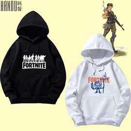 堡垒之夜联名Fortnite游戏周边男女情侣装秋冬款宽松休闲带帽卫衣