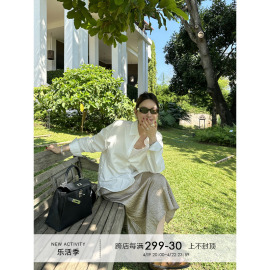 yangle_韩版衬衣夏季女款2024年休闲宽松长袖，衬衫上衣春日