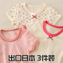 夏季女童t恤儿童短袖全棉，打底衫女宝宝上衣婴儿，半袖t纯棉圆领吸汗