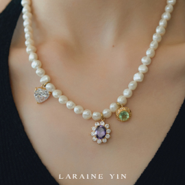 LARAINE YIN原创设计高级感天然巴洛克淡水珍珠宝石项链小众ins潮