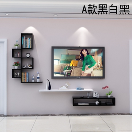 创意电视背景墙装饰架隔板，墙上置物架客厅造型架，电视柜机顶盒架