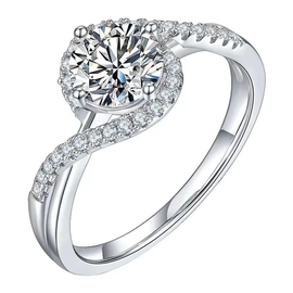 天使之眼戒指实验室培育高端莫桑石钻戒钻石婚戒求婚印记AU750