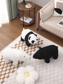 熊猫小凳子家用矮凳网红儿童卡通，动物凳客厅小板凳门口创意换鞋凳