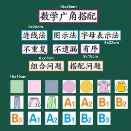 数学广角搭配三年级下册数学，公开课板书磁性黑板，贴老师用板书教具