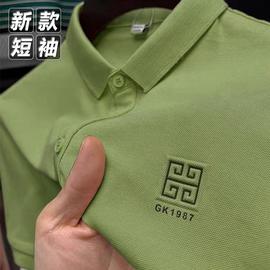 国际品牌男装夏季短袖t恤男纯棉翻领，奢华大牌男士潮流衣服polo衫