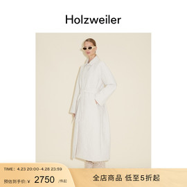 经典之选Holzweiler百搭保暖宽松女士长款白色Oyster棉衣