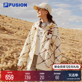 filafusion斐乐情侣外套开衫，老花卫衣男女春秋，宽松运动上衣串标