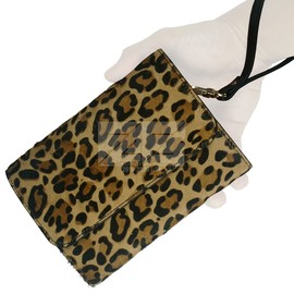 外贸 马毛牛皮 手拿包 钱包 钱夹 豹纹 leopard horsehair purse